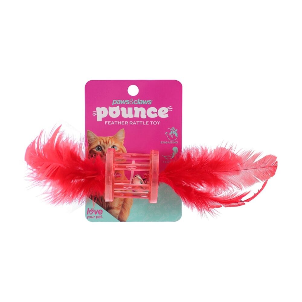 Paws and Claws Pounce Feather Rattle Pet Cat Batting/Pouncing Toy Assorted (6 Pack) — image 2