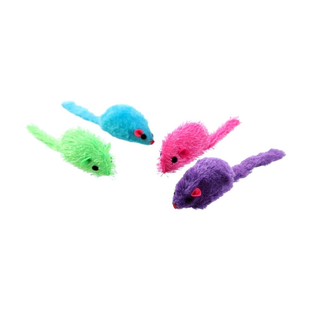 Paws and Claws 2pc Paws And Claws Plush Mice Pet Cat Batting/Pouncing Toy Set Assorted (12 Pack) — image 4
