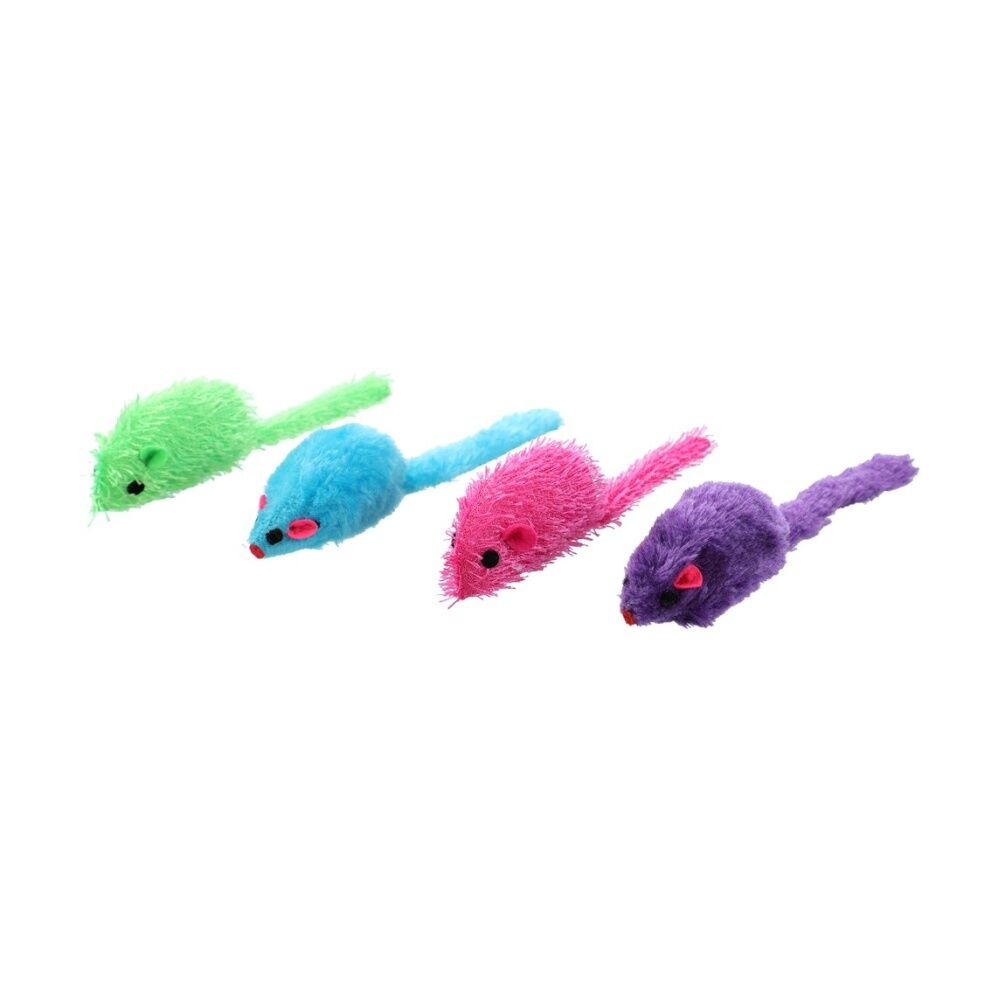 Paws and Claws 2pc Paws And Claws Plush Mice Pet Cat Batting/Pouncing Toy Set Assorted (12 Pack) — image 8