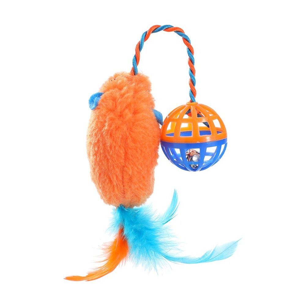 Paws and Claws Plush Mouse Cat Batting/Pouncing Toy w/ Rattle Ball Assorted (6 Pack) — image 5