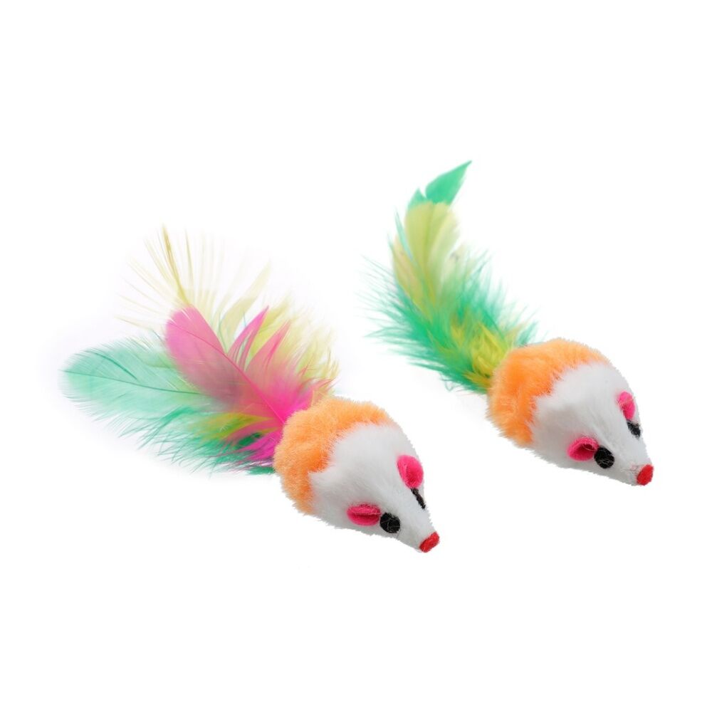 Paws and Claws 8pc Paws And Claws Plush Mice Cat Batting/Pouncing Toy Set Multicoloured (12 Pack) — image 5