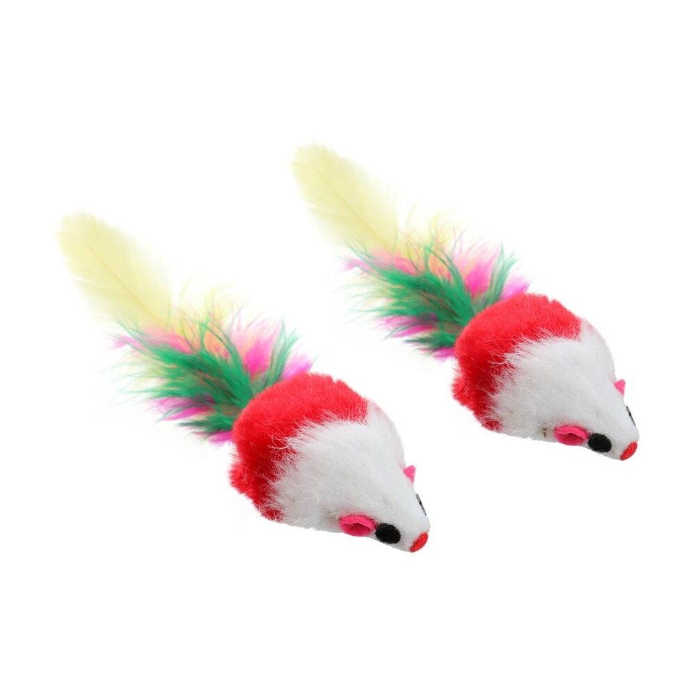 Paws and Claws 8pc Paws And Claws Plush Mice Cat Batting/Pouncing Toy Set Multicoloured (12 Pack) — image 6