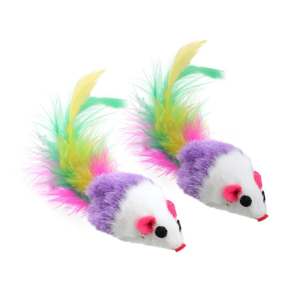 Paws and Claws 8pc Paws And Claws Plush Mice Cat Batting/Pouncing Toy Set Multicoloured (6 Pack) — image 8