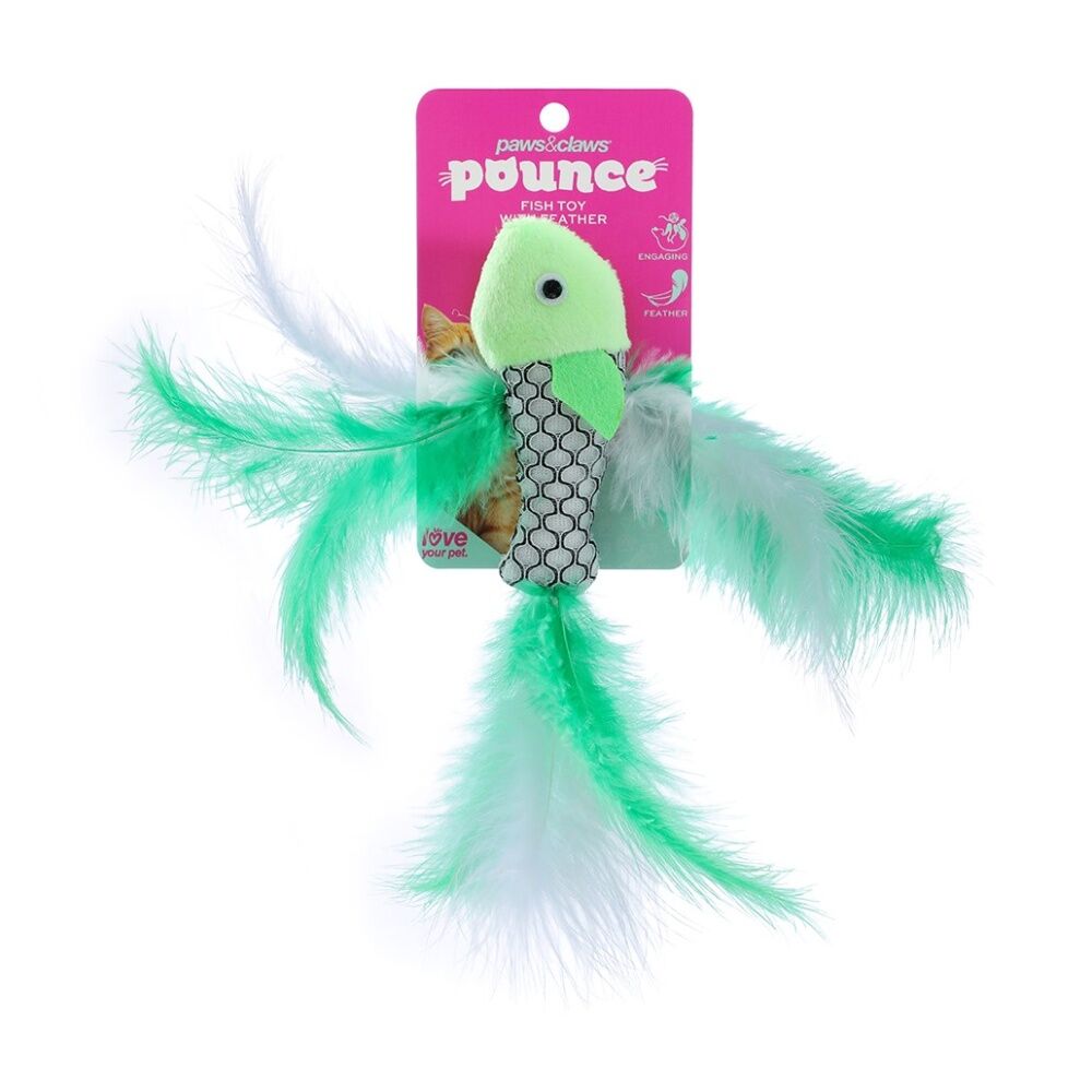 Paws and Claws Fish Feather Cat Batting/Pouncing Play Toy 21x4cm Assorted (12 Pack) — image 10