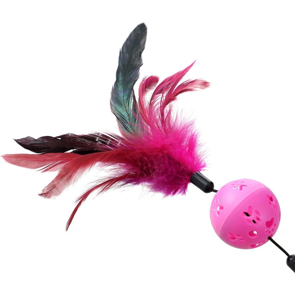 Paws and Claws Twin Feather Ball Cat Batting/Pouncing Toy 37x6cm Assorted (12 Pack) — image 10