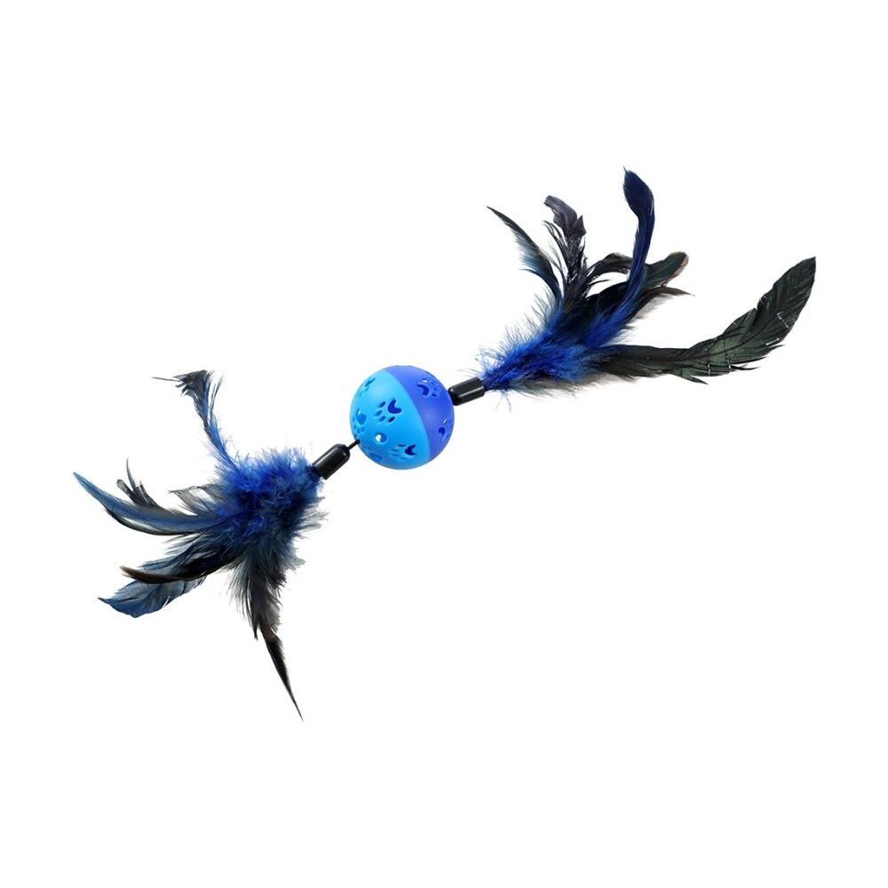 Paws and Claws Twin Feather Ball Cat Batting/Pouncing Toy 37x6cm Assorted (12 Pack) — image 4