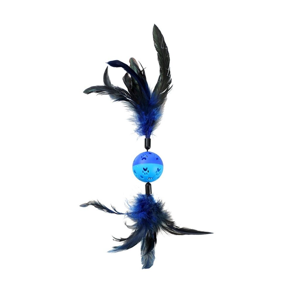 Paws and Claws Twin Feather Ball Cat Batting/Pouncing Toy 37x6cm Assorted (12 Pack) — image 5