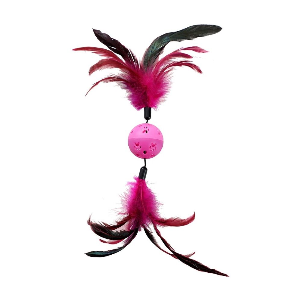 Paws and Claws Twin Feather Ball Cat Batting/Pouncing Toy 37x6cm Assorted (12 Pack) — image 8