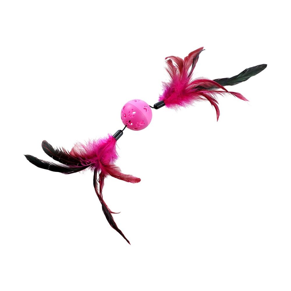 Paws and Claws Twin Feather Ball Cat Batting/Pouncing Toy 37x6cm Assorted (12 Pack) — image 9