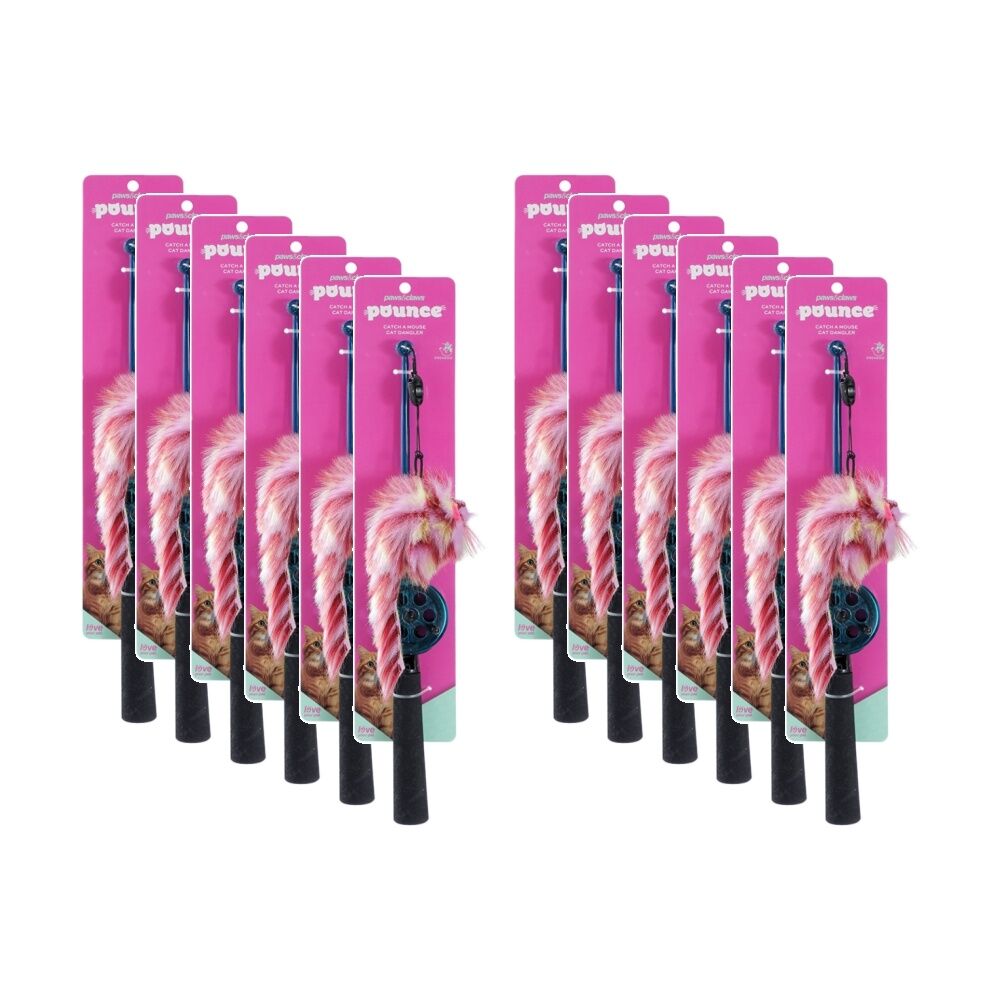 Paws and Claws Catch-A-Mouse Cat Dangler Pouncing Play Toy 36cm Assorted (12 Pack)