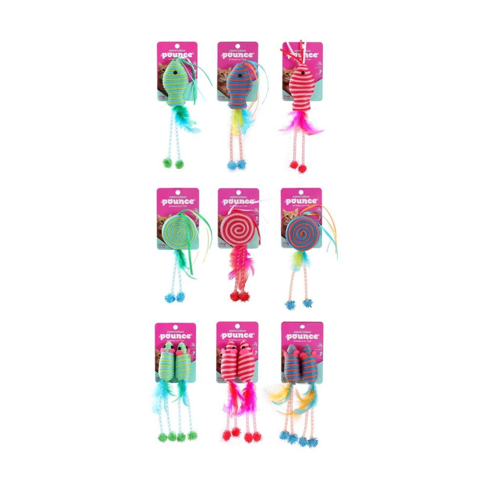 Paws and Claws String Interactive Cat Batting/Pouncing Play Toy Assorted (6 Pack) — image 3