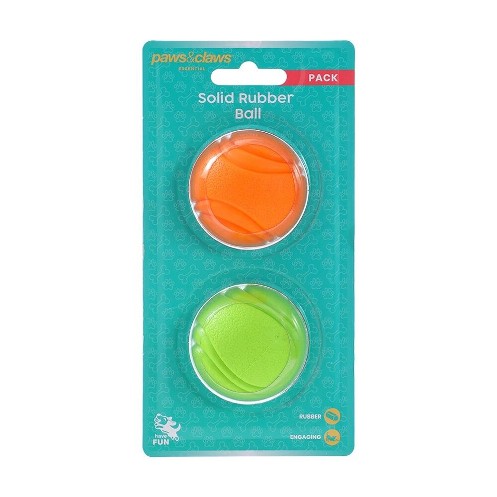 Paws and Claws 6x 2pc Solid Rubber Ball Pet Dog Chase Fetch Toy Set — image 2