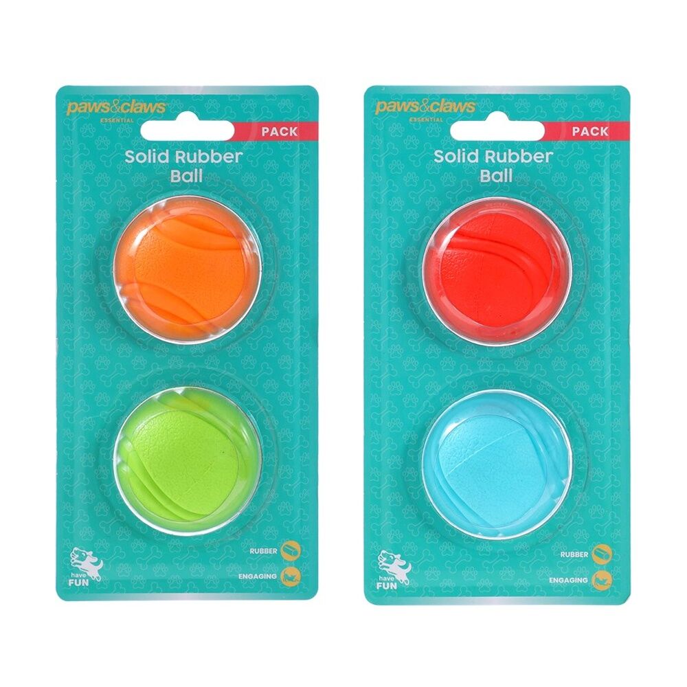 Paws and Claws 6x 2pc Solid Rubber Ball Pet Dog Chase Fetch Toy Set — image 3