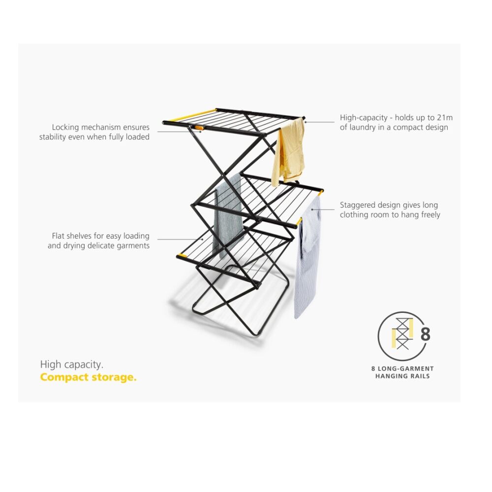 Joseph Joseph Black AirFrame Max 3-Tier Clothes/Laundry Drying Airer — image 3