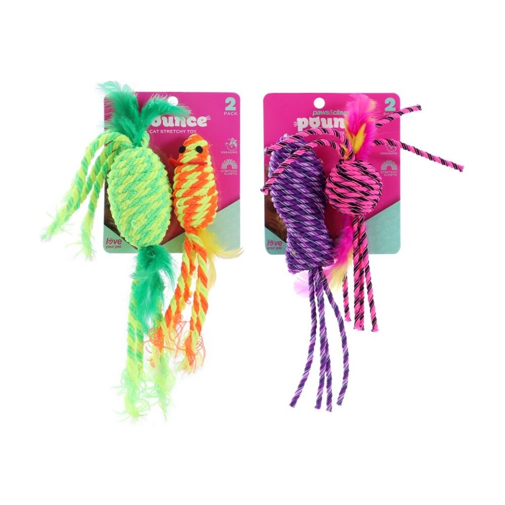 Paws and Claws 2pc Paws And Claws Stretchy Interactive Cat Pounce/Batting Play Toy Set Assorted (12 Pack) — image 3