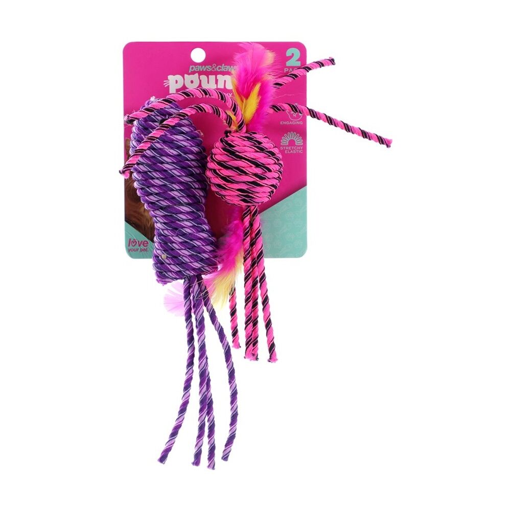 Paws and Claws 2pc Paws And Claws Stretchy Interactive Cat Pounce/Batting Play Toy Set Assorted (12 Pack) — image 7