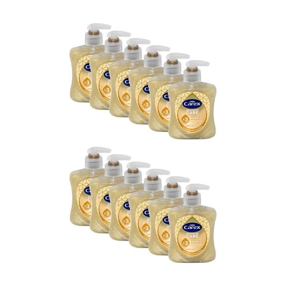 Carex Hand Wash Antibacterial Advanced Care Shea Butter Pump 250mL (12 Pack)