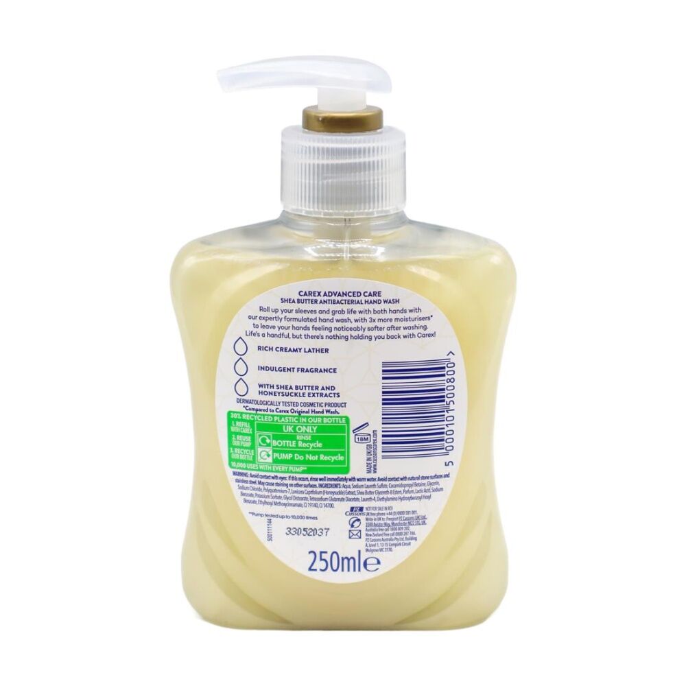 Carex Hand Wash Antibacterial Advanced Care Shea Butter Pump 250mL Carex — image 2