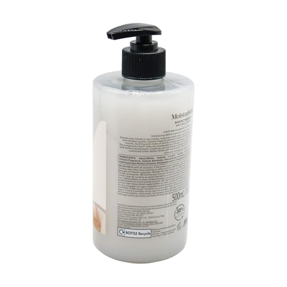 Imperial Leather 500ml Hand Wash Antibacterial Moisturising Cotton Flower And Vanilla Orchid - Luxury Fragrance - Gentle Cleanse - Softens Hands — image 2