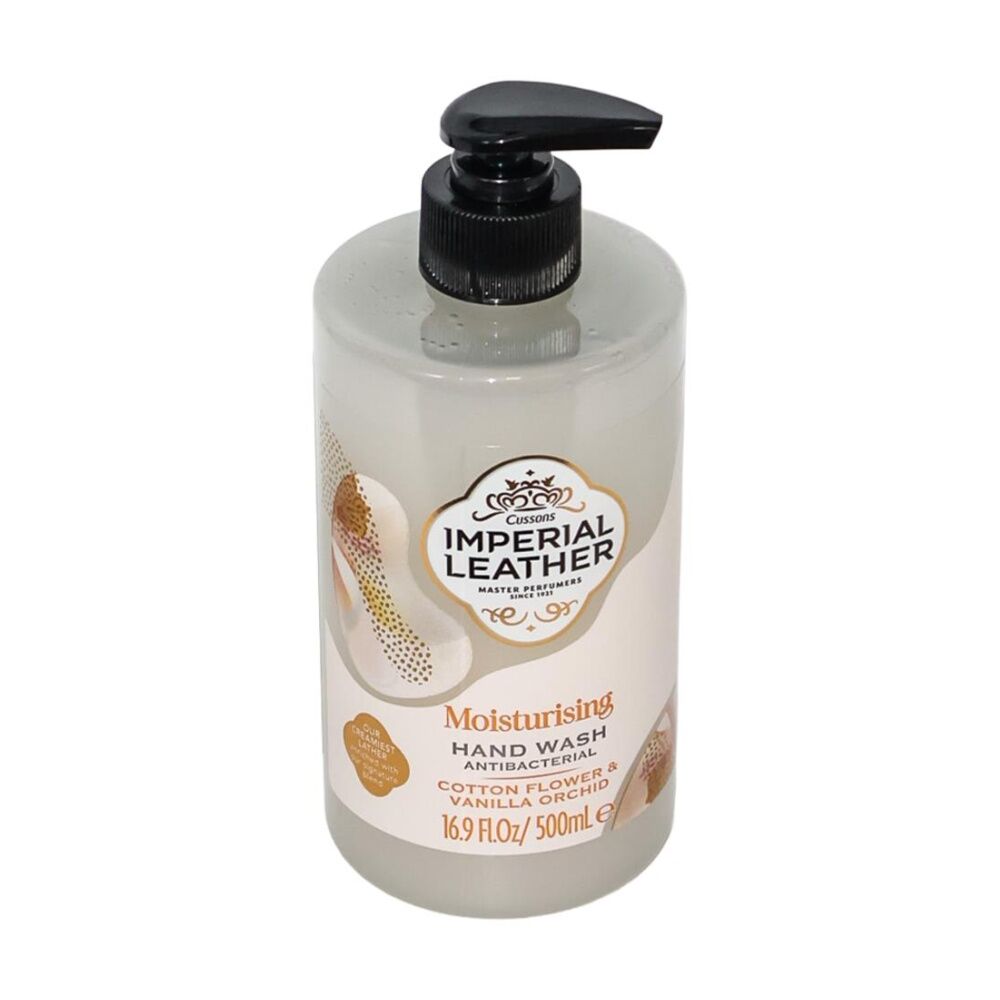 Imperial Leather 500ml Hand Wash Antibacterial Moisturising Cotton Flower And Vanilla Orchid - Luxury Fragrance - Gentle Cleanse - Softens Hands
