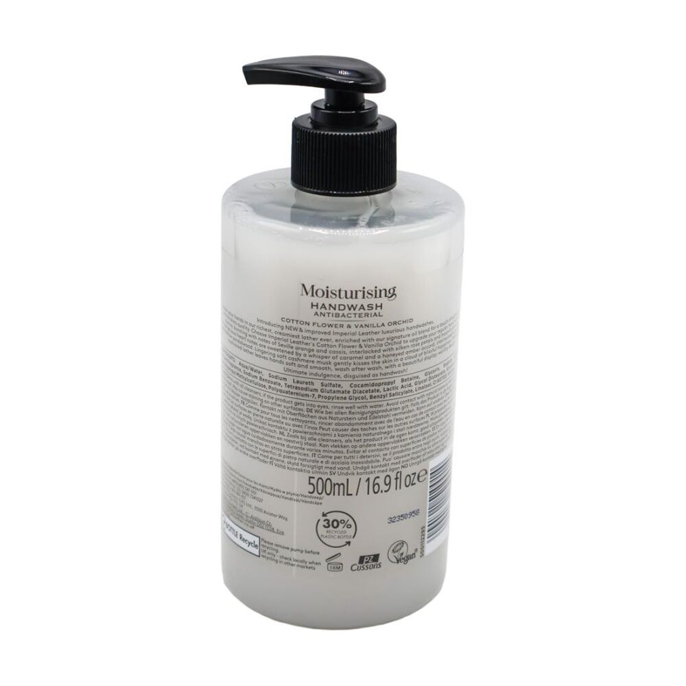 Imperial Leather 500ml Hand Wash Antibacterial Moisturising Cotton Flower And Vanilla Orchid - Luxury Fragrance - Gentle Cleanse - Softens Hands — image 4