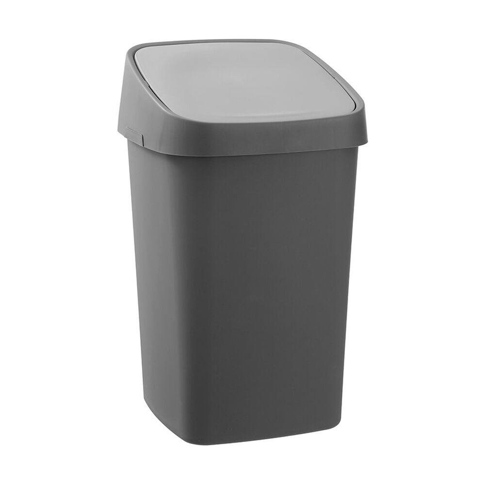 Boxsweden Edge Swing Easy Clean Rubbish Bin w/ No Drip Rim Char Square 40L (4 Pack) — image 5