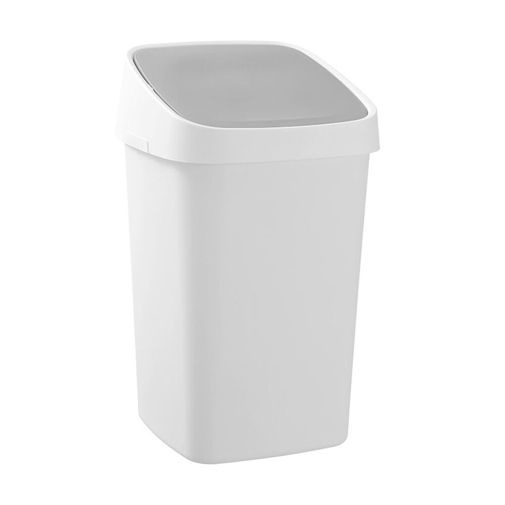 Boxsweden Edge Swing Easy Clean Rubbish Bin w/ No Drip Rim White Square 40L (4 Pack) — image 5