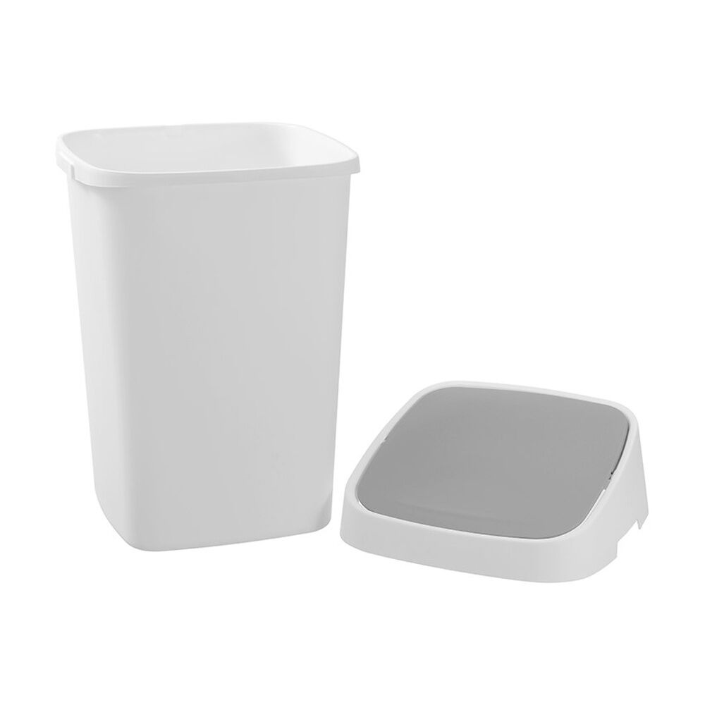 Boxsweden Edge Swing Easy Clean Rubbish Bin w/ No Drip Rim White Square 40L (4 Pack) — image 6
