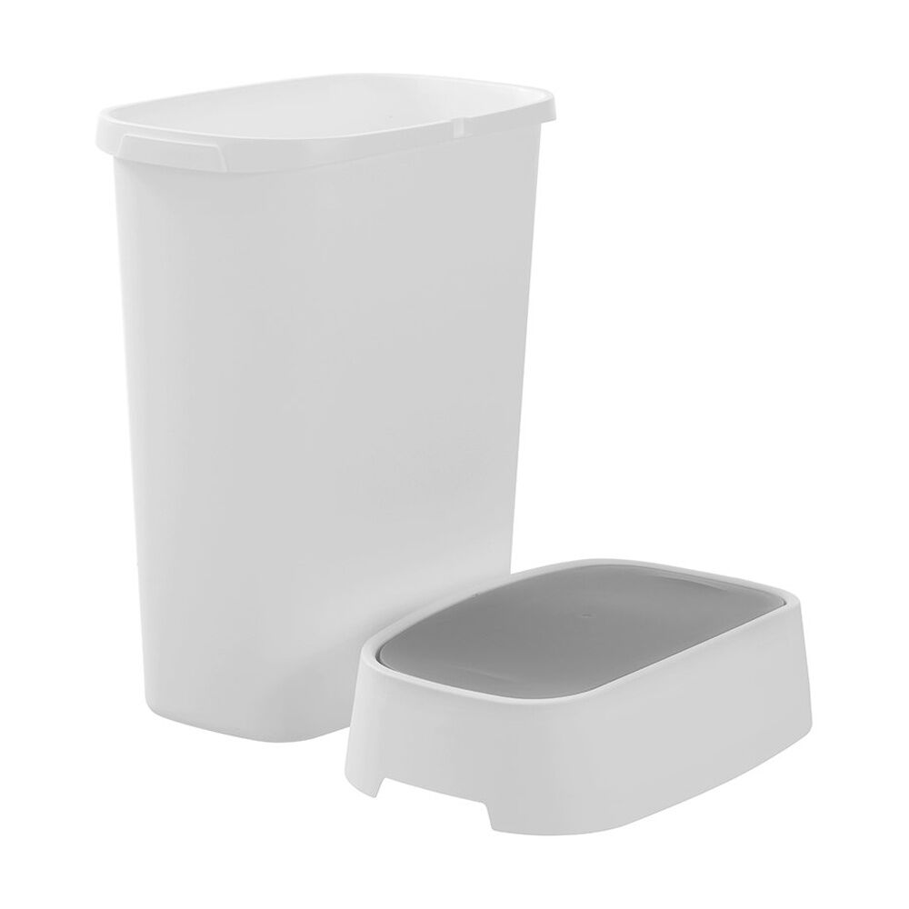 Boxsweden Edge Swing Easy Clean Rubbish Bin w/ No Drip Rim White Slim 27L (2 Pack) — image 6