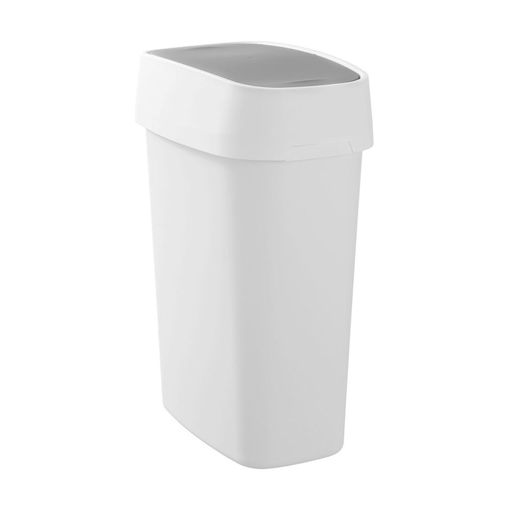 Boxsweden Edge Swing Easy Clean Rubbish Bin w/ No Drip Rim White Slim 27L (2 Pack) — image 4