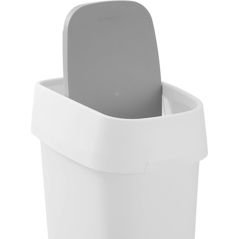 Boxsweden Edge Swing Easy Clean Rubbish Bin w/ No Drip Rim White Slim 27L (2 Pack) — image 5