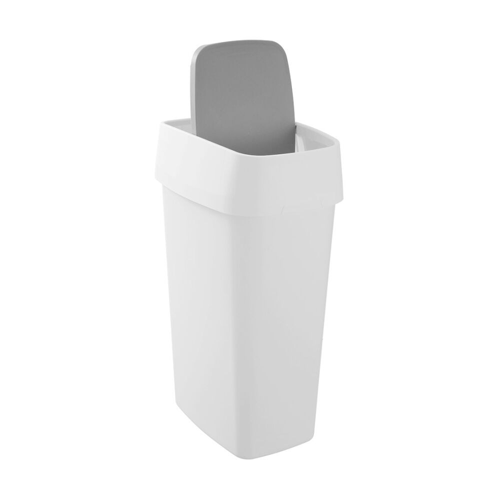 Boxsweden Edgebinslim 50L WHT - White Two-Tone - Slim Line Design - Easy To Clean - No Drip Rim - Bag Liner Slot - Durable Materials - 42.5cm x — image 3