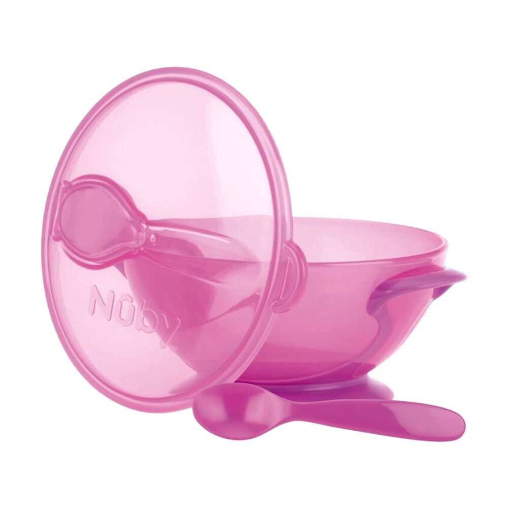 Nuby Assorted Kids/Toddler Food Suction Bowl w/ Spoon & Lid Spill-Proof Base