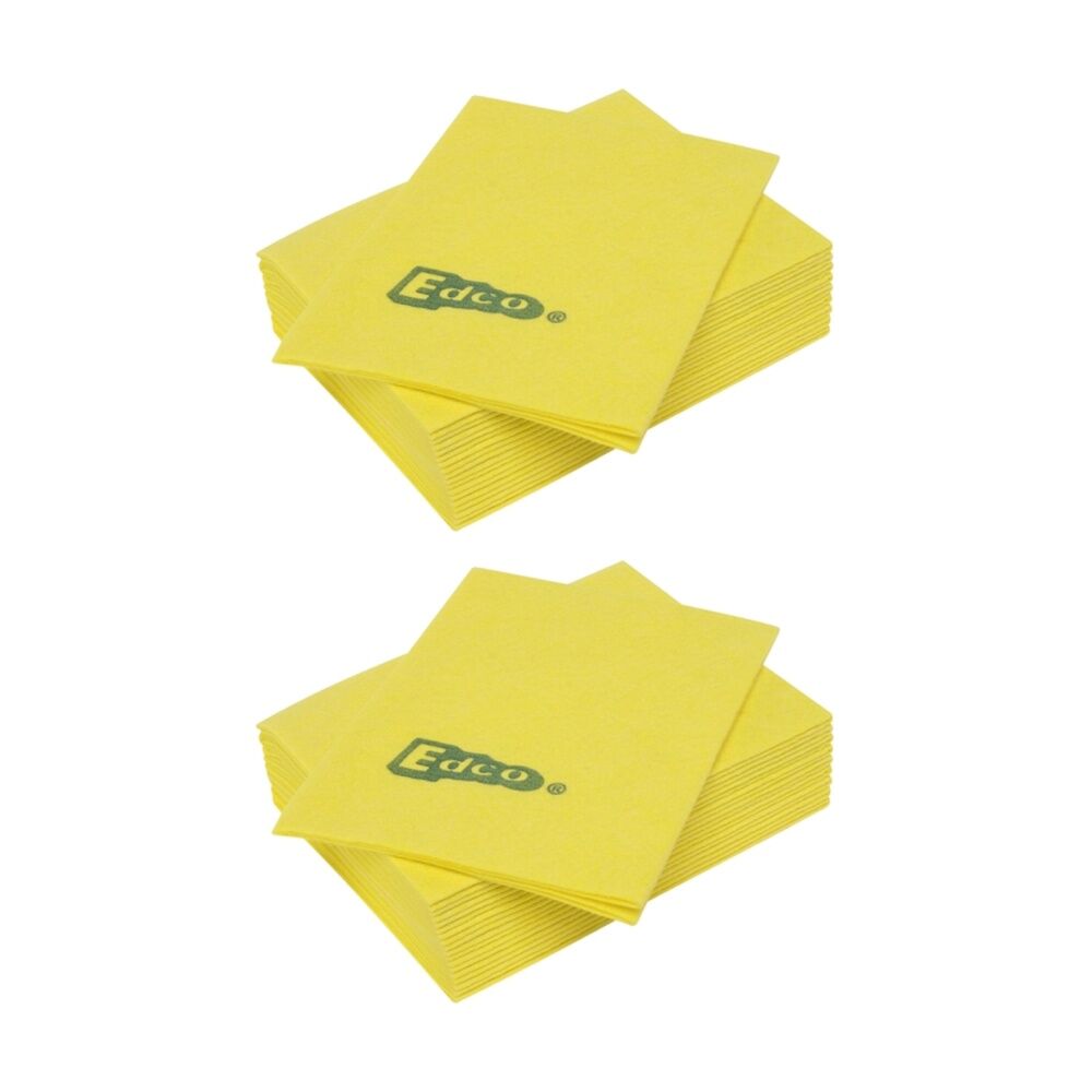Edco 20pc Edco Merritex Heavy Duty Absorbent Commercial Grade Cloths 40x40cm Yel (2 Pack)
