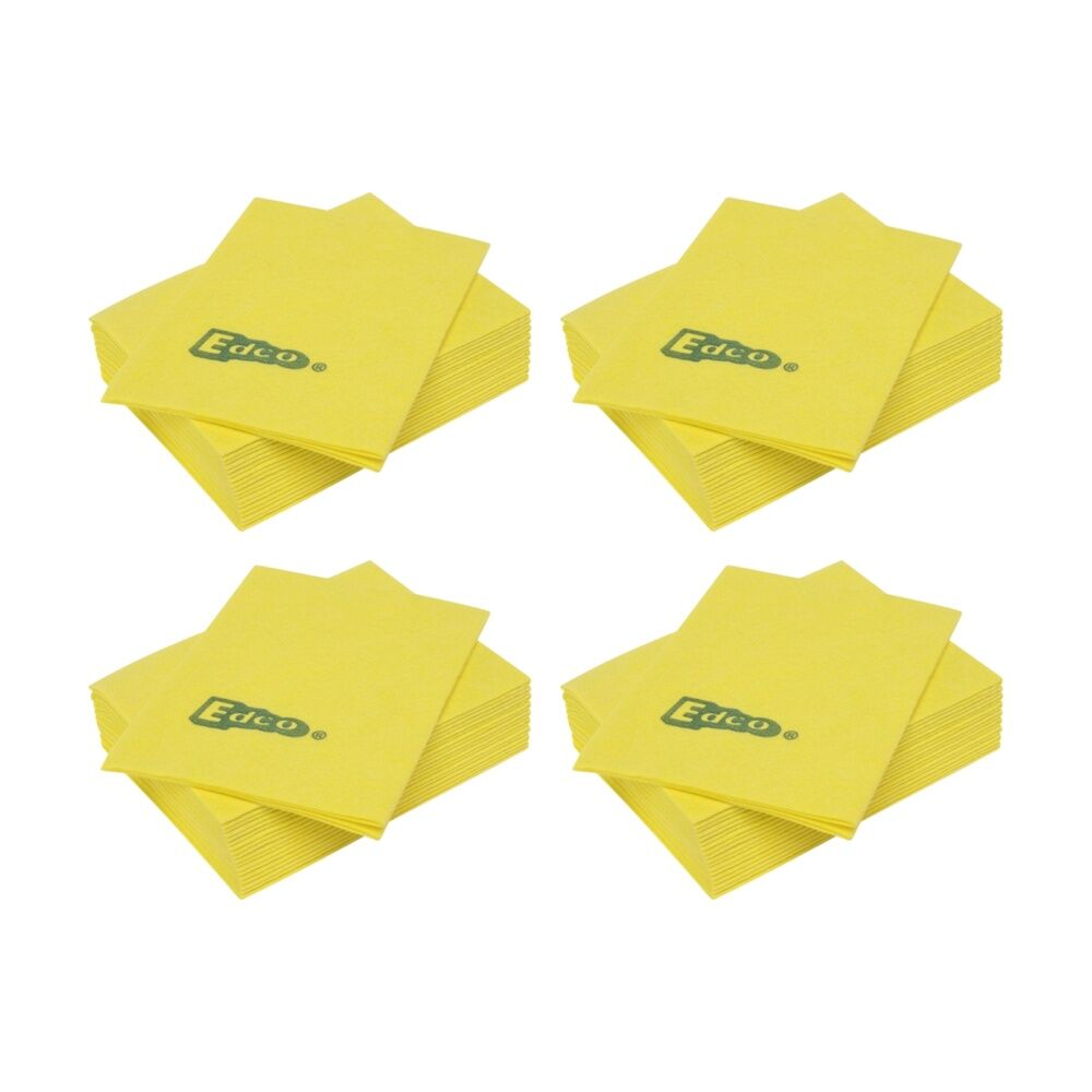 Edco 20pc Edco Merritex Heavy Duty Absorbent Commercial Grade Cloths 40x40cm Yel (4 Pack)