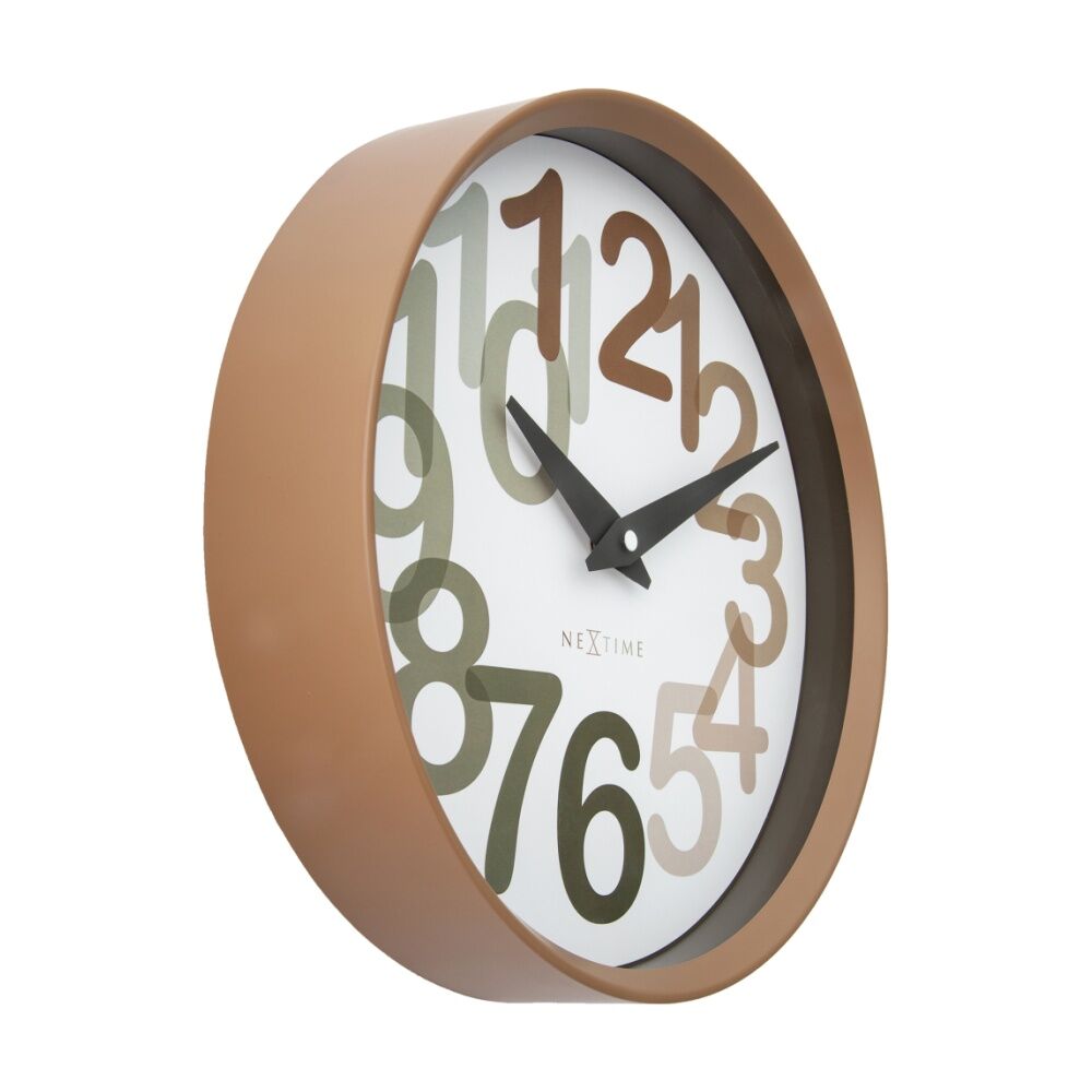 Nextime Big Number Wall Clock Silent Analogue Home Decor Toffee 30cm NeXtime — image 2