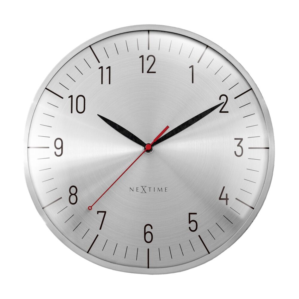 Nextime Frankfurt Wall Clock Silent Analogue Home Decor Silver 30.5cm NeXtime