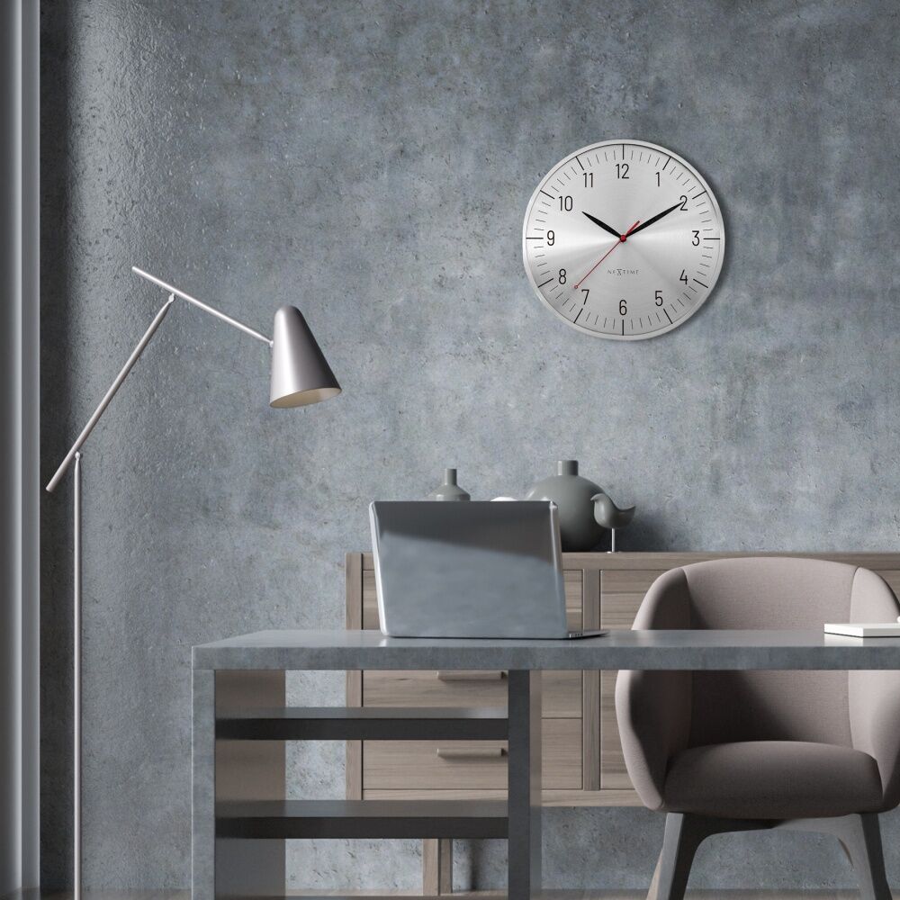 Nextime Frankfurt Wall Clock Silent Analogue Home Decor Silver 30.5cm NeXtime — image 4