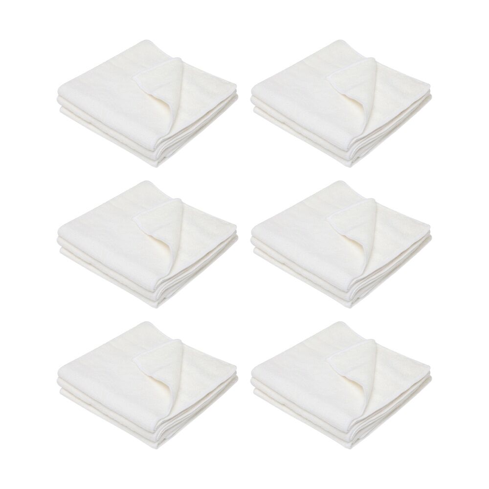 Edco 3pc Edco Merrifibre Universal Chemical Free Microfibre Cloths White (6 Pack)