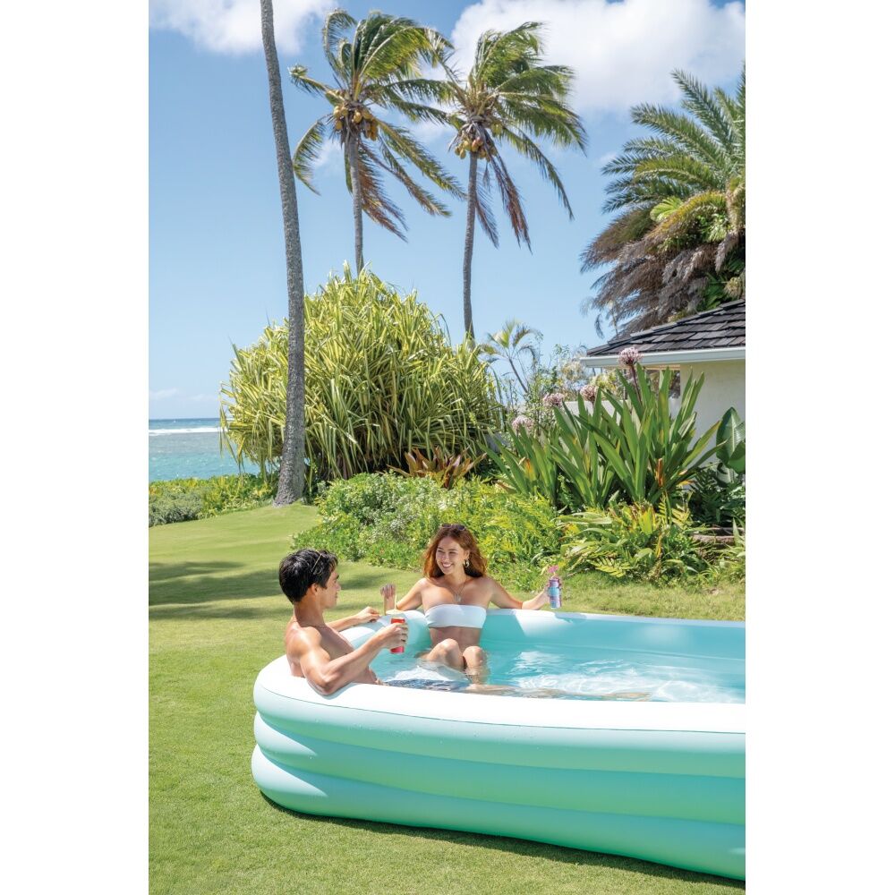 Intex Swim Center Family Lounge Inflatable Pool - Built-In Cushioned Seating - Age 6 Plus - 2.64m x 1.65m x 56cm - Cyan PVC 100 Percent Inflatable — image 9