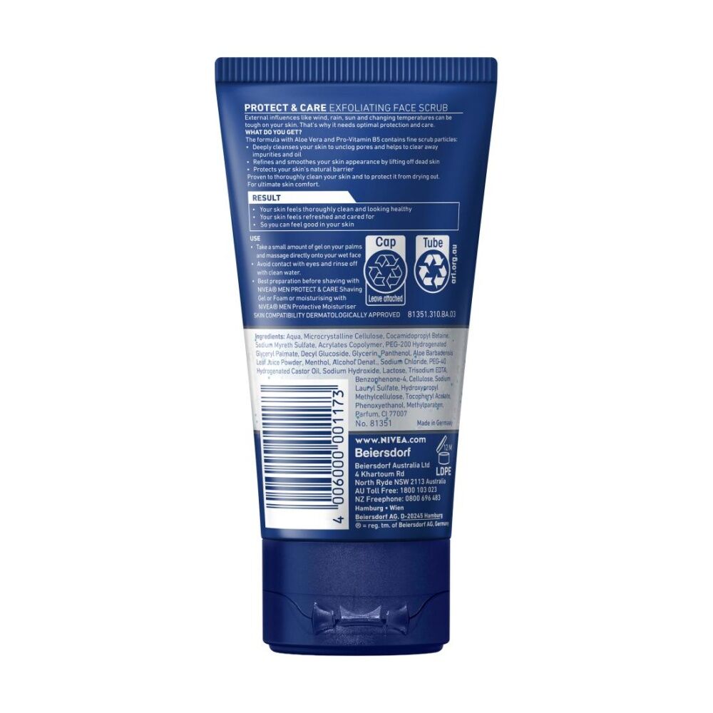 Nivea Exfoliating Face Scrub Men Protect Care With Aloe Vera 75ml (6 Pack) — image 3