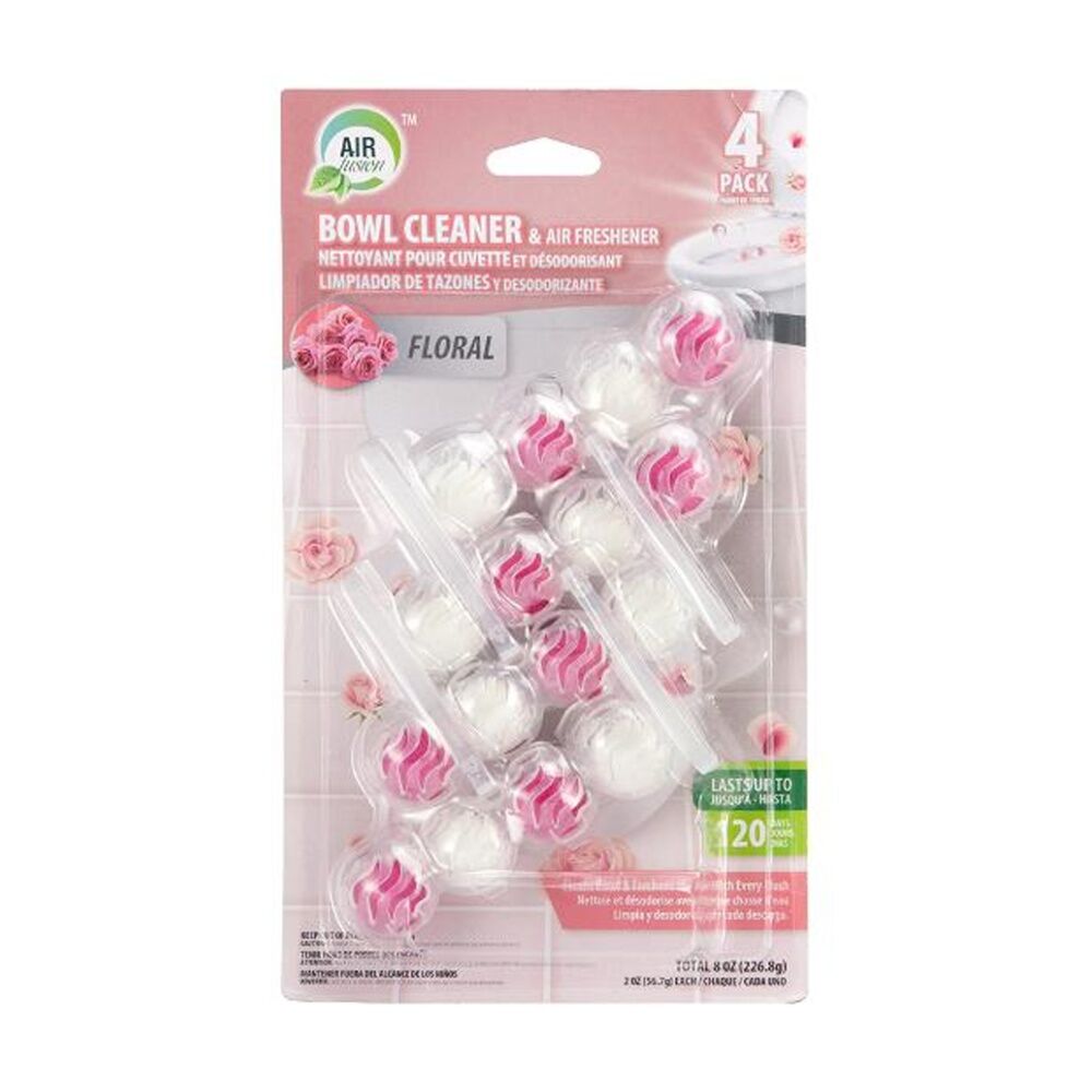 Air Fusion 4pc Air Fusion Toilet Bowl Cleaner & Freshener Odour Eliminator Floral (6 Pack) — image 2