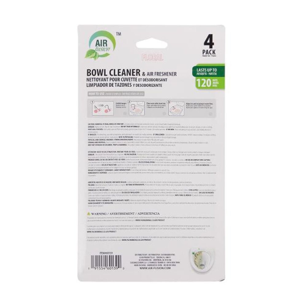 Air Fusion Toilet Bowl Cleaner & Freshener Odour Eliminator Floral (4 Pieces) — image 2