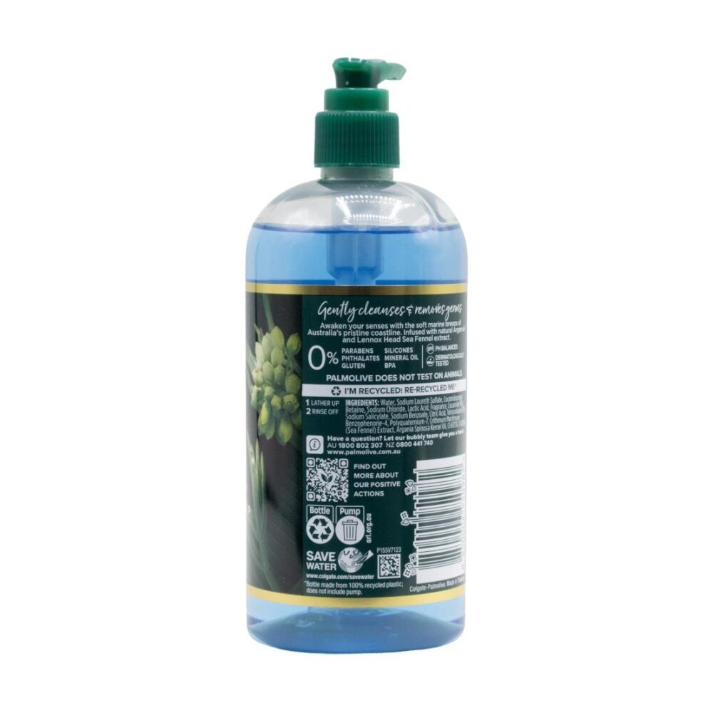 Palmolive 500ml Hand Wash Luminous Oils Revitalise And Glow East Coast Sea Fennel And Argan Oil - Removes Germs Gentle Cleanse 95 Percent Natural — image 2