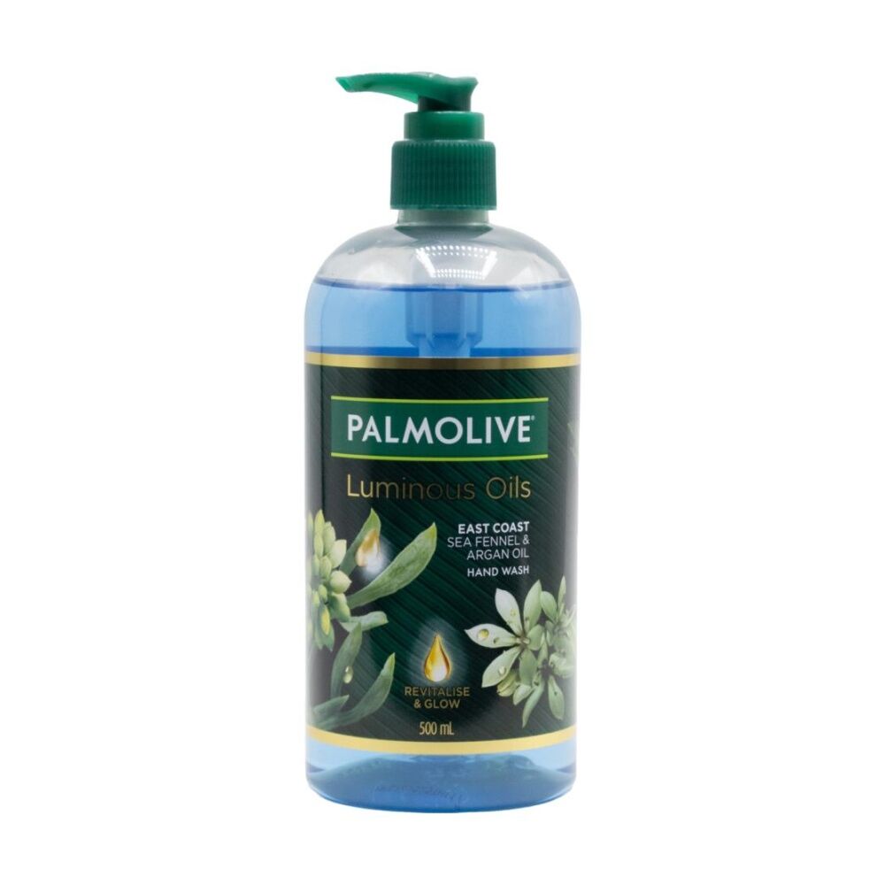 Palmolive 500ml Hand Wash Luminous Oils Revitalise And Glow East Coast Sea Fennel And Argan Oil - Removes Germs Gentle Cleanse 95 Percent Natural