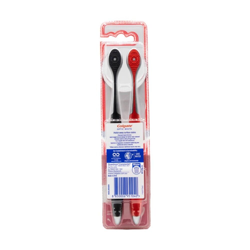 Colgate 2pc Colgate Toothbrush Optic White Pro Series Soft Assorted Colours (12 Pack) — image 3