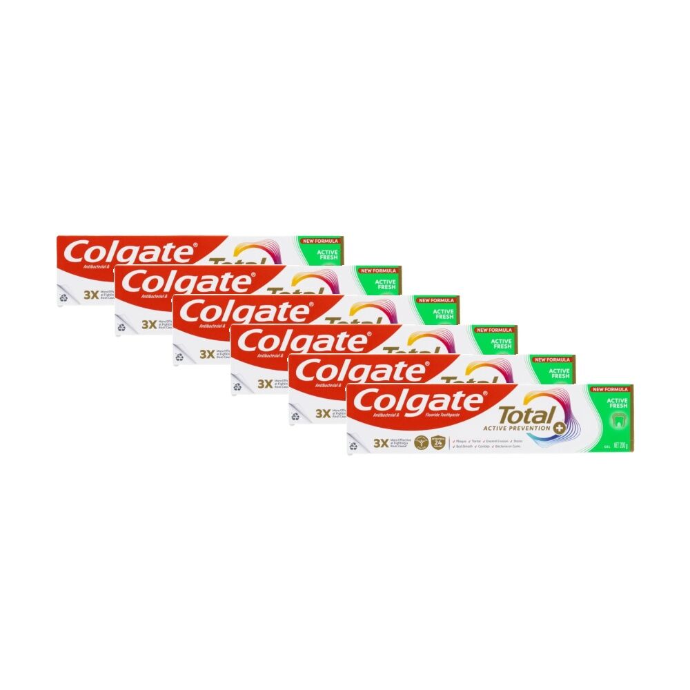 Colgate Total Active Prevention Fluoride Oral Toothpaste 200g Fresh (6 Pack)