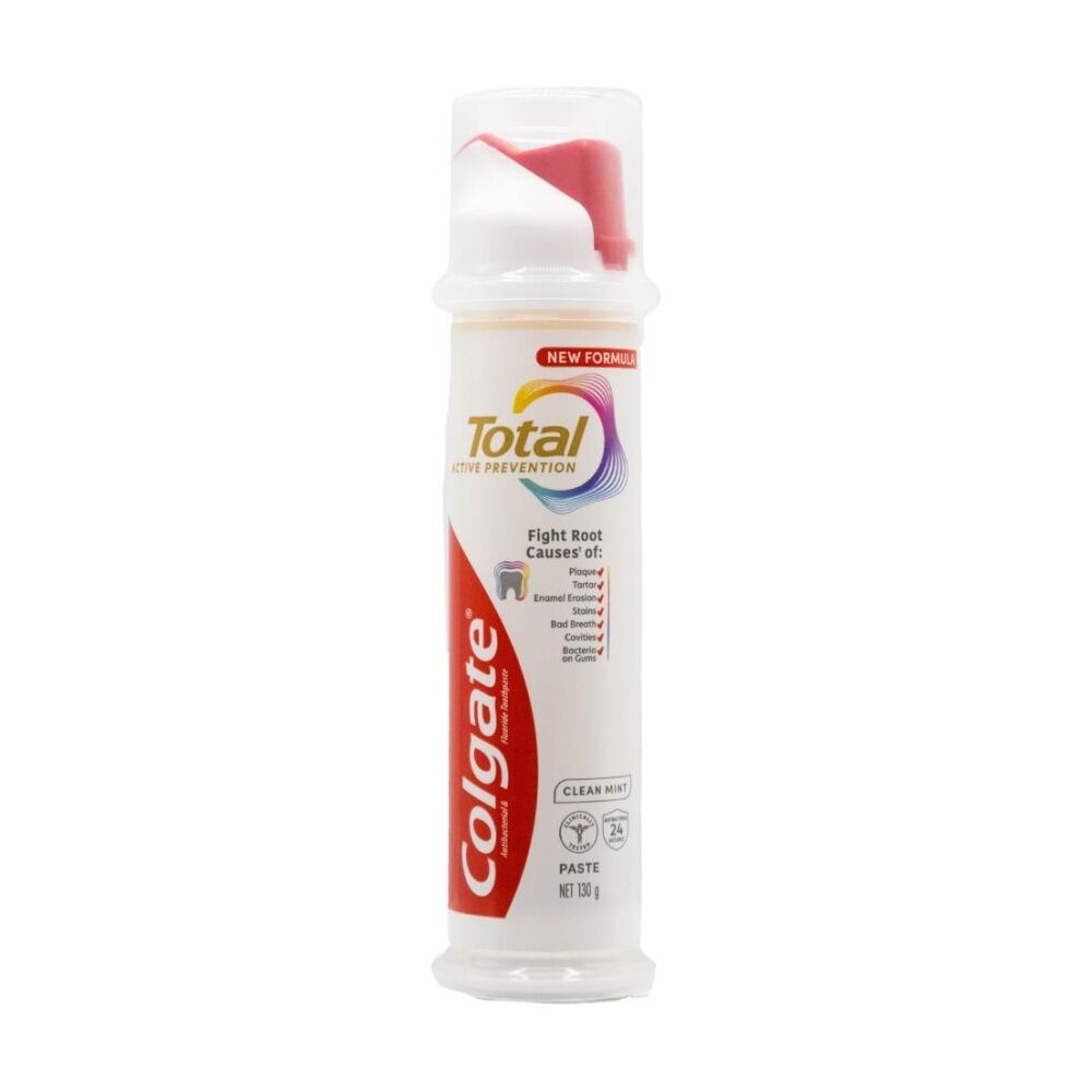 Colgate Total Active Prevention Pump Toothpaste 130g Clean Mint (12 Pack) — image 3