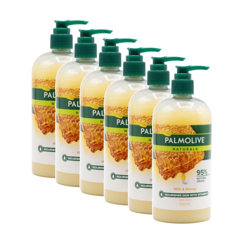 Palmolive Naturals Milk & Honey Hand Wash w/ Vitamin E 500ml (6 Pack)