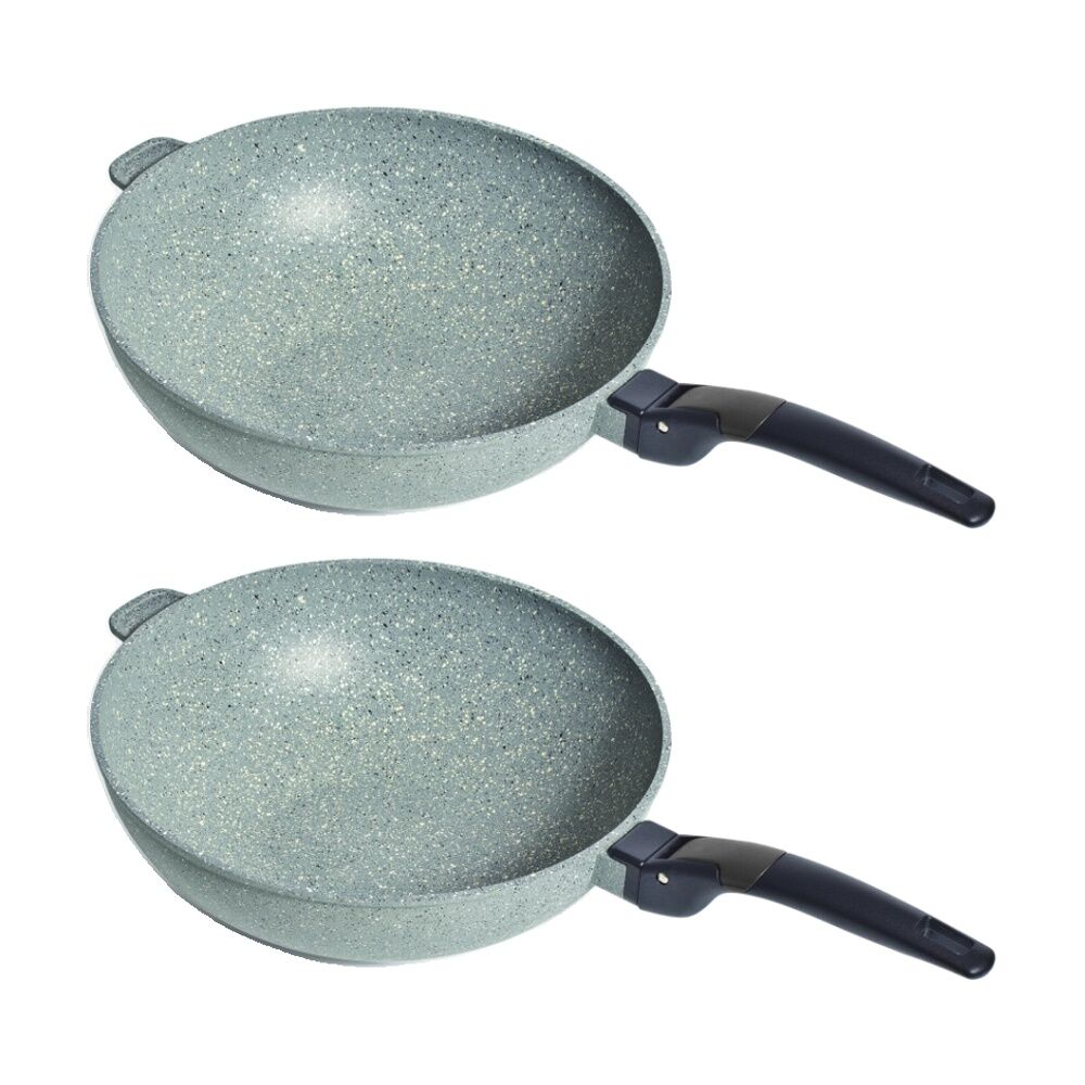 Campfire Compact Deep Frypan Diecast Aluminium Non Stick 28cm (2 Pack)